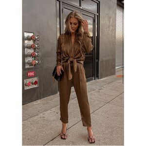 NWT Mable , Kauren Nikole Koi Jumpsuit in Moss Size S